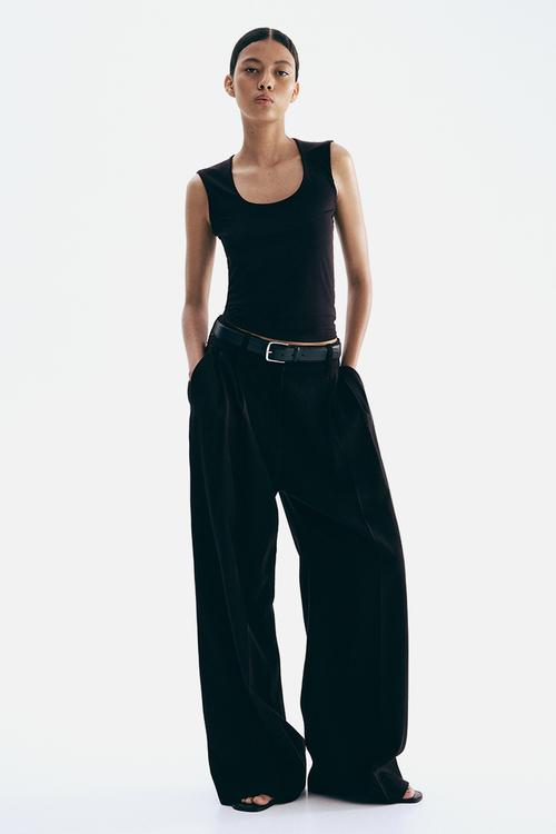 Microfibre vest top - black