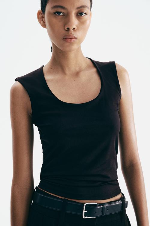 Microfibre vest top - black