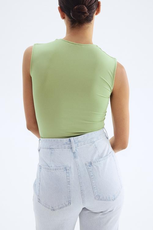 Microfibre vest top - light green