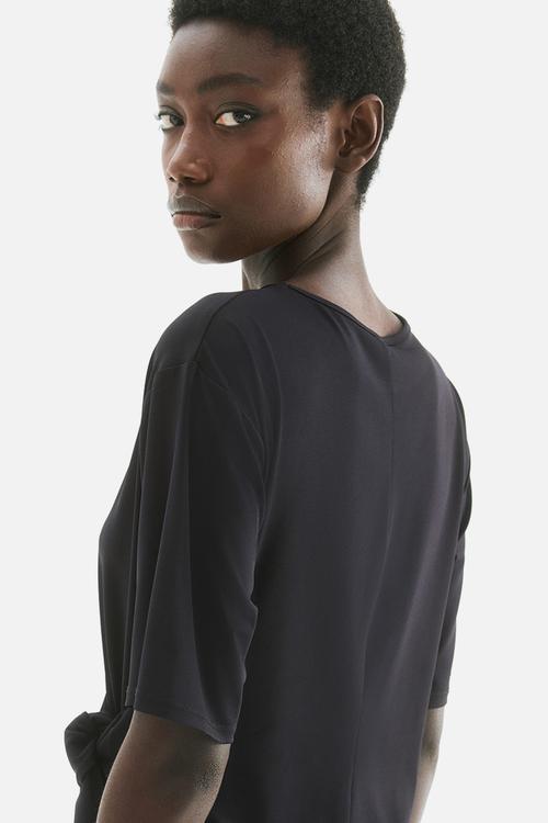 Knot-detail dress - black