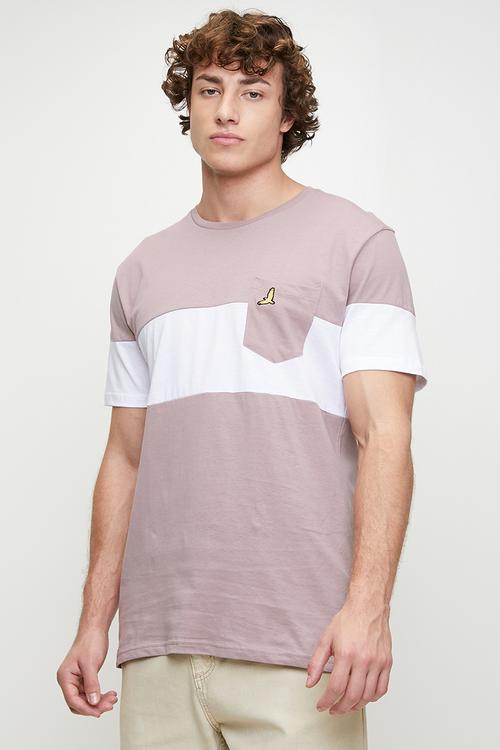 Crew Neck T-Shirt  - Lavender / Optic White