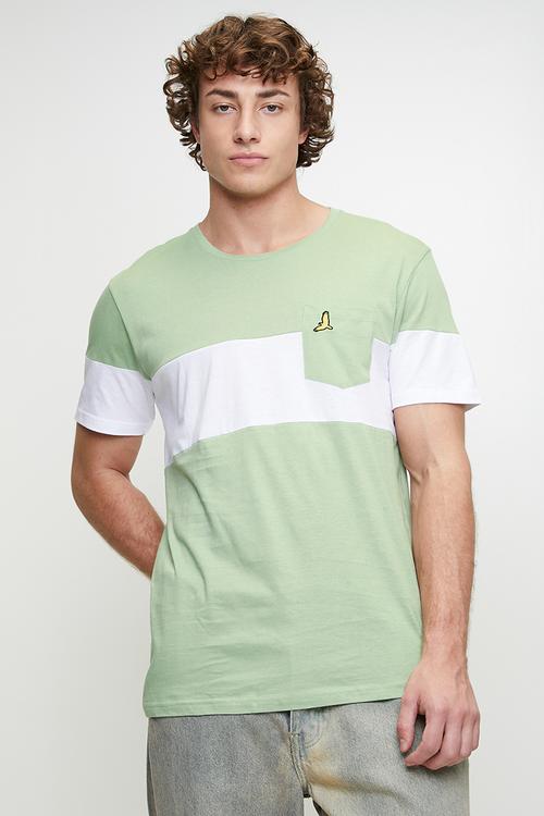 Crew Neck T-Shirt- Mint / Optic White