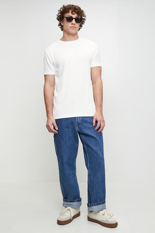 Relaxed Fit Crew Neck T-Shirt - White