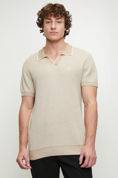 Skipper knit polo birds eye stitch - jet black