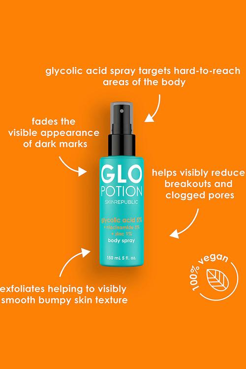 GloPotion Glycolic Acid 5% + Niacinamide 5% + Zinc Body Spray