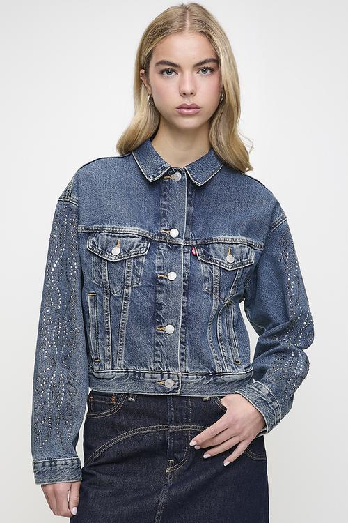 Shrunken '90s Trucker Jacket - Sparkle Blue
