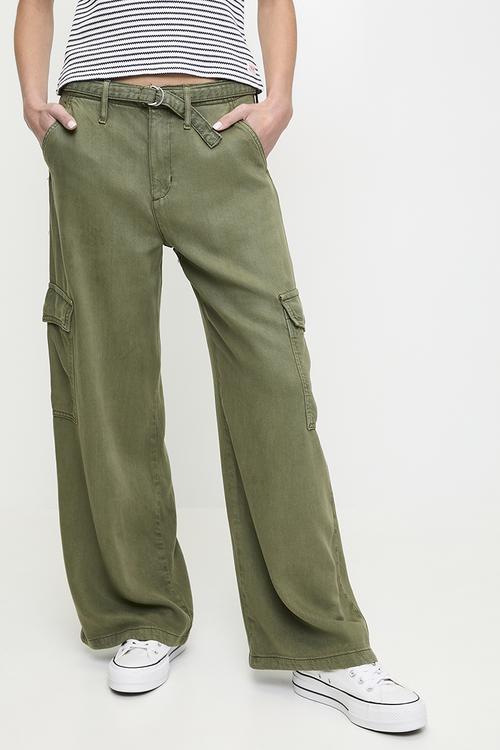 Baggy Dad Cargos - Ivy Green