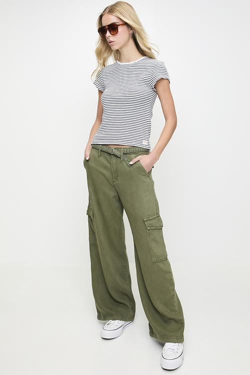 Baggy Dad Cargos - Ivy Green