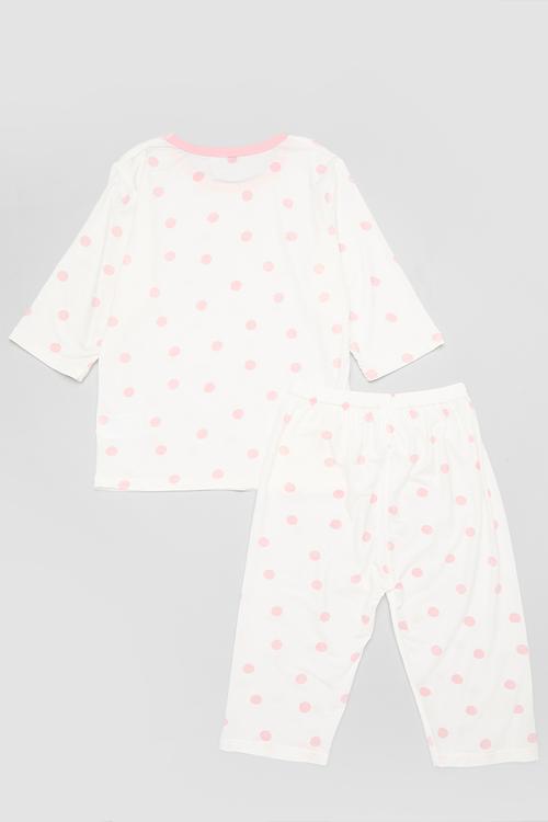 Printed pj set -pink & white