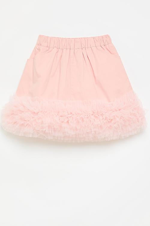 Layered ruffle hem skirt - pink