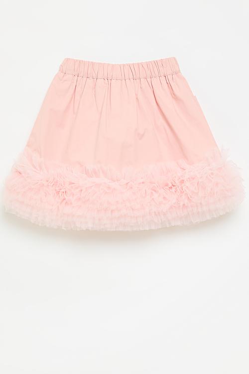 Layered ruffle hem skirt - pink