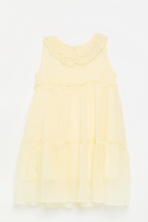 Tiered empire bodice dress - pale yellow