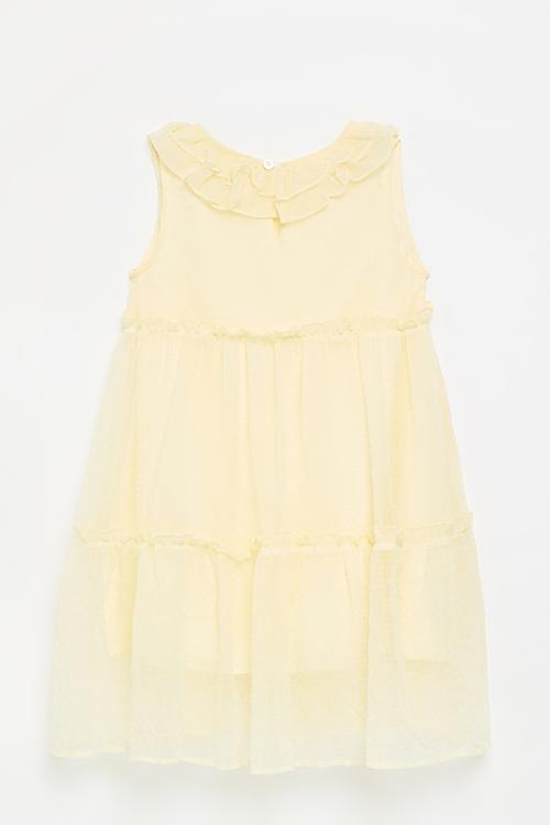 Tiered empire bodice dress - pale yellow