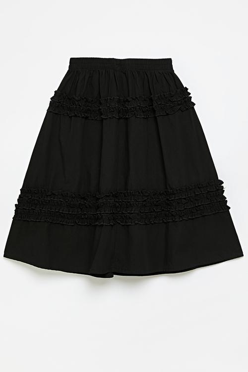 Elasticated waist skirt - black