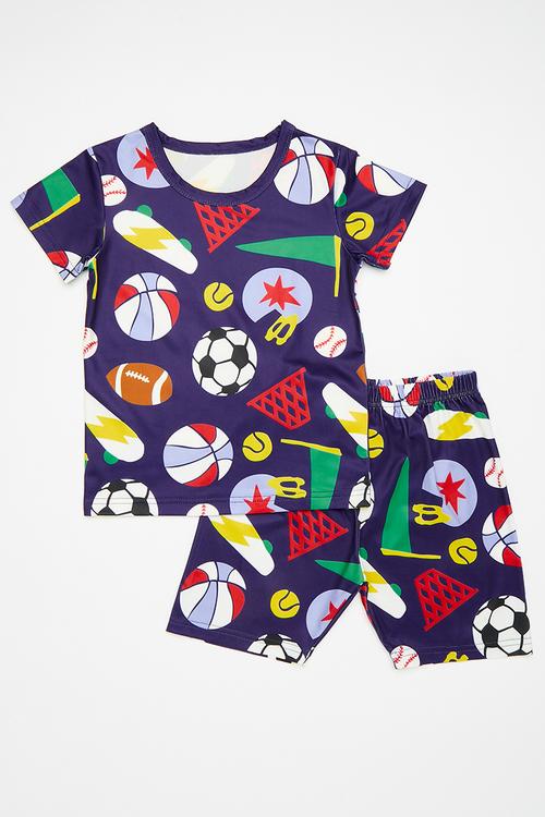 Printed pj set - navy blue