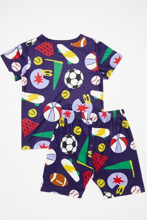 Printed pj set - navy blue