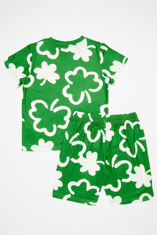 Printed pj set - green