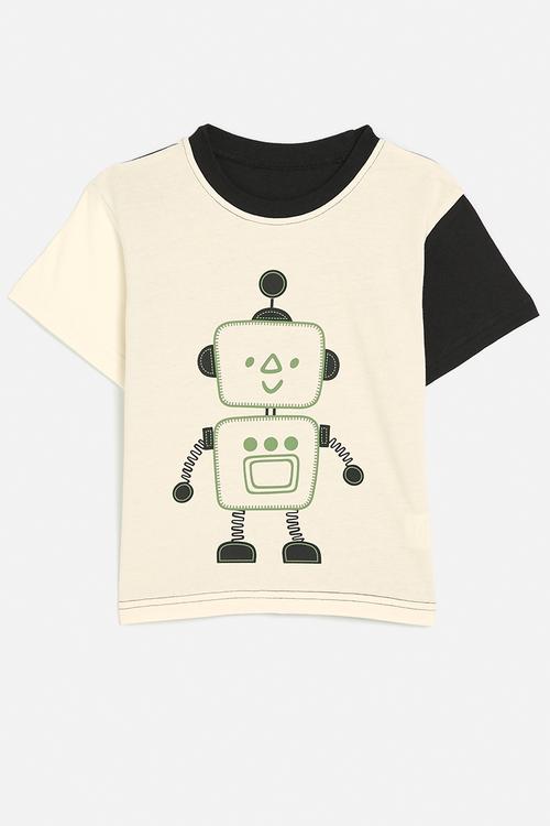 Colour block tee - black & white