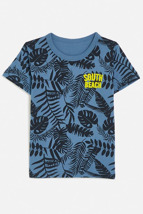 Crew neck tee - glaucous blue/south beach