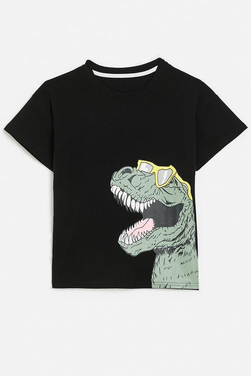 Dino print tee - black