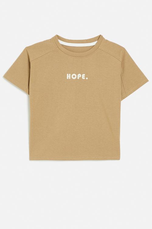 Saddle shoulder tee - camel brown/hope