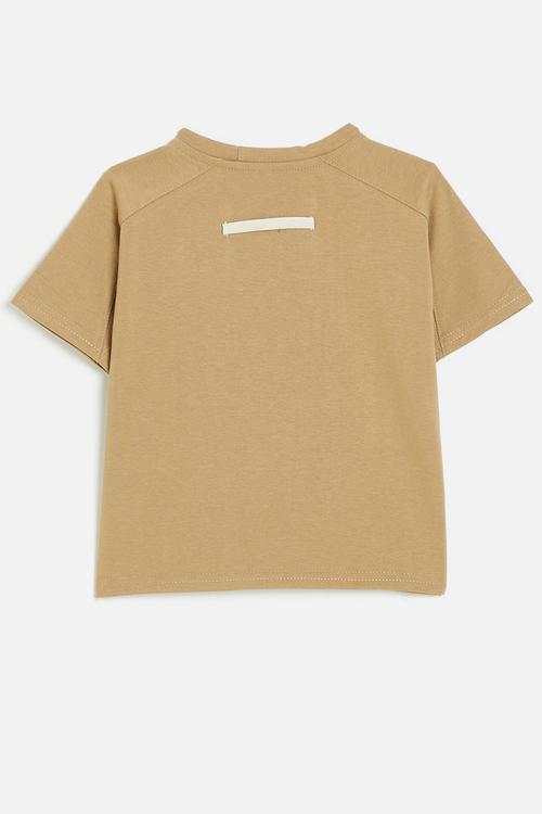 Saddle shoulder tee - camel brown/hope