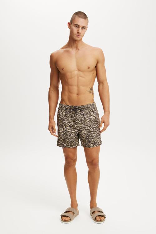 Stretch Swim Short - Traditional Leopard
