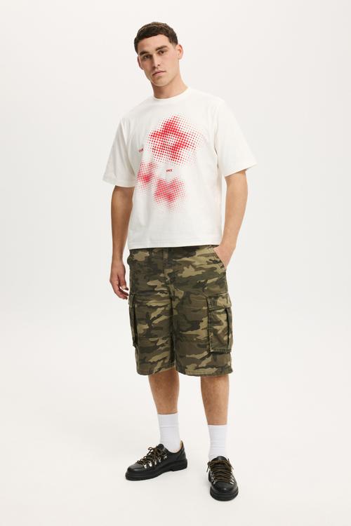 Cropped Fit Graphic T-shirt - White/Existance