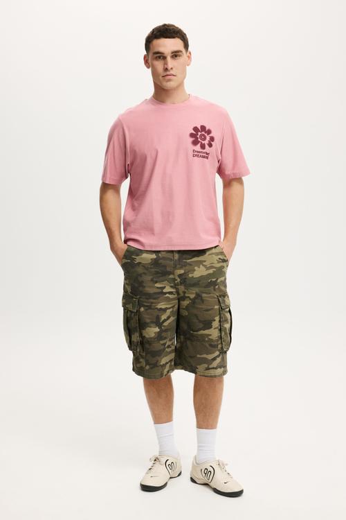 Cropped Fit Graphic T-shirt - Vintage Rose/Dreamers Blur