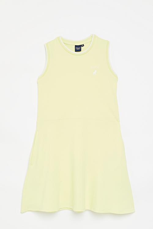 Girls zahara sl embroidered dress - soft yellow