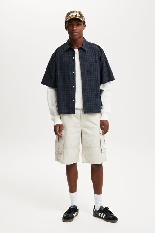 Darcy Short Sleeve Shirt - Navy Grid Check