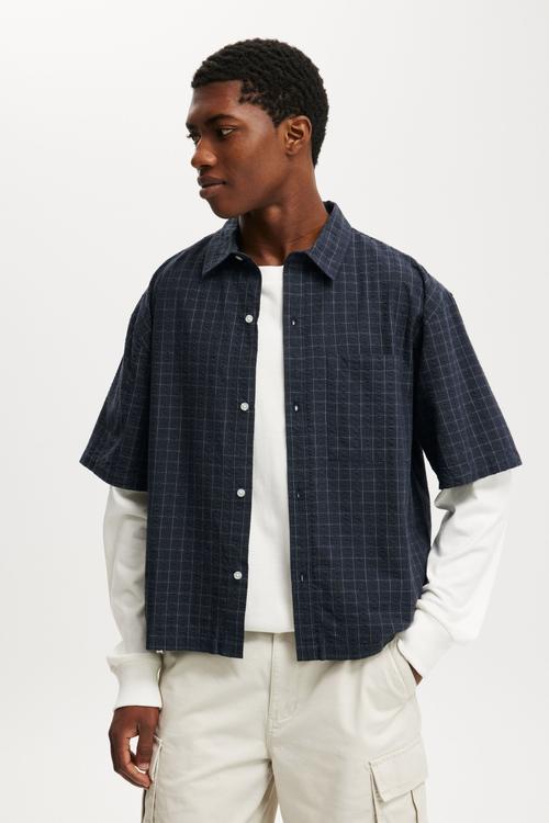 Darcy Short Sleeve Shirt - Navy Grid Check