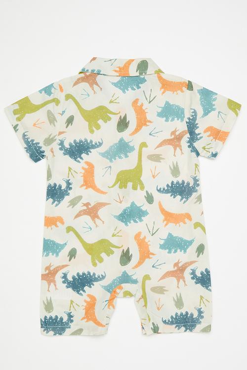 Printed collared romper - multi