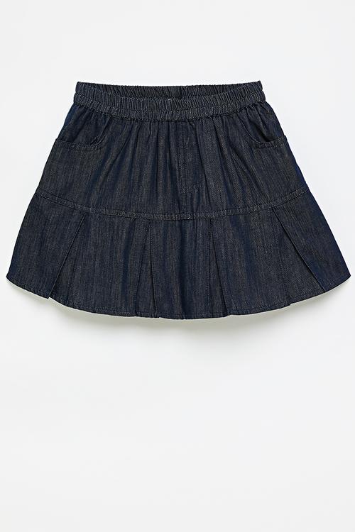 Box pleat skirt - navy blue