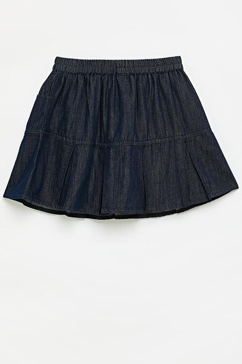 Box pleat skirt - navy blue