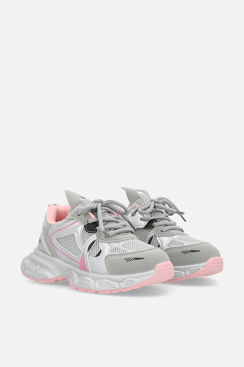 Lace up sneakers - silver/grey/pink