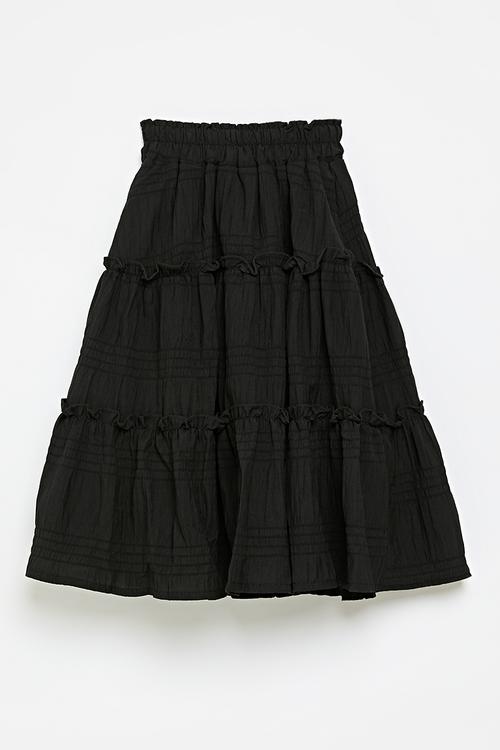 Tiered boho skirt-black