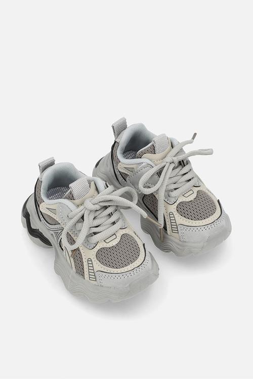 Lace up sneakers - grey