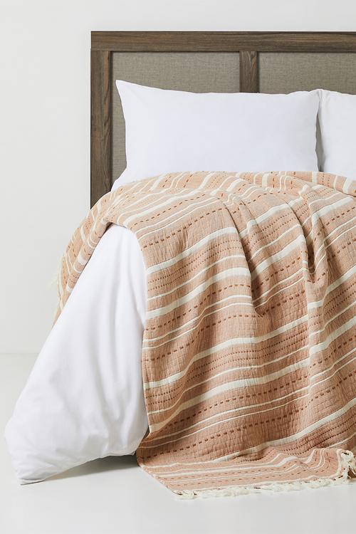 Serene Cotton Muslin Throw - Rust