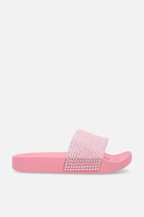 Mettalic slide sandals-pink