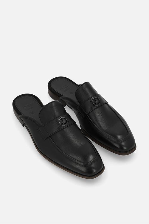 Circle trim mule  - black
