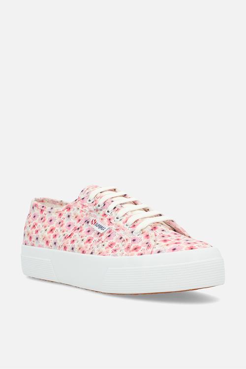 2740 watercolour mid platform - flower print - aah white avorio pink