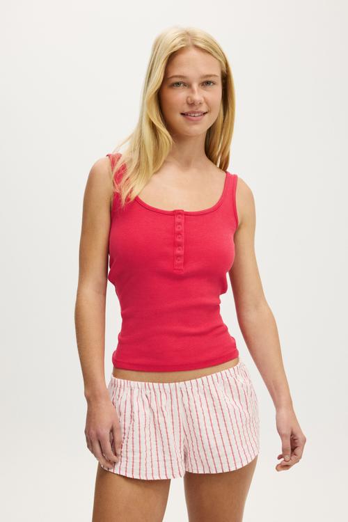 Body bed short - jess vintage stripe spicy red