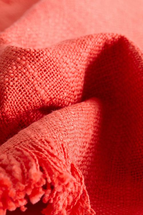 Slub weave cushion cover - coral red