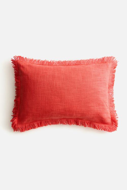 Slub weave cushion cover - coral red