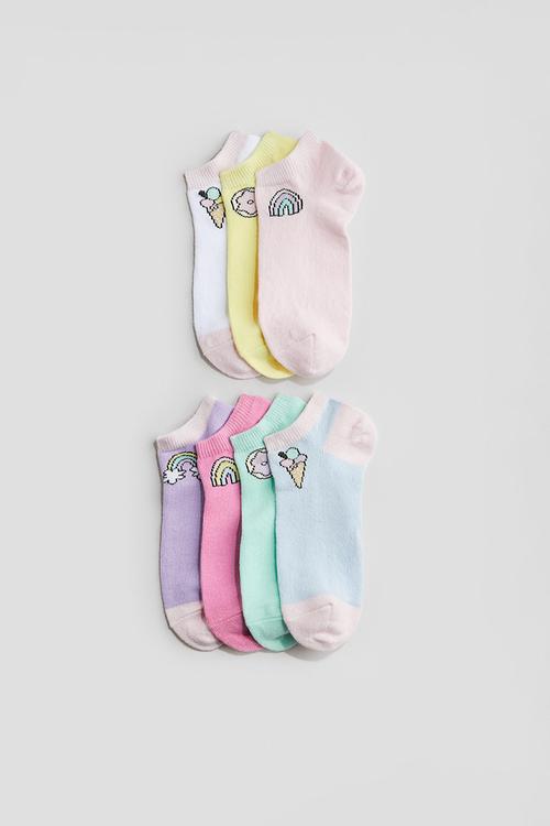 7-Pack trainer socks - pink/turquoise