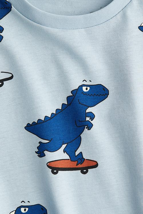 Printed T-shirt - light blue/dinosaurs 