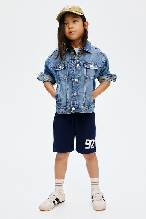 Printed sweatshorts - navy blue/92