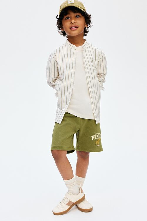 Printed sweatshorts - dark green/venice