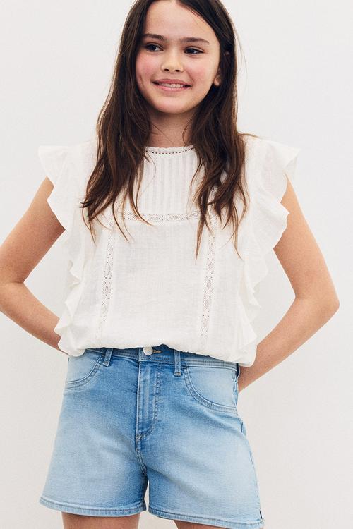 Denim shorts - light denim blue 